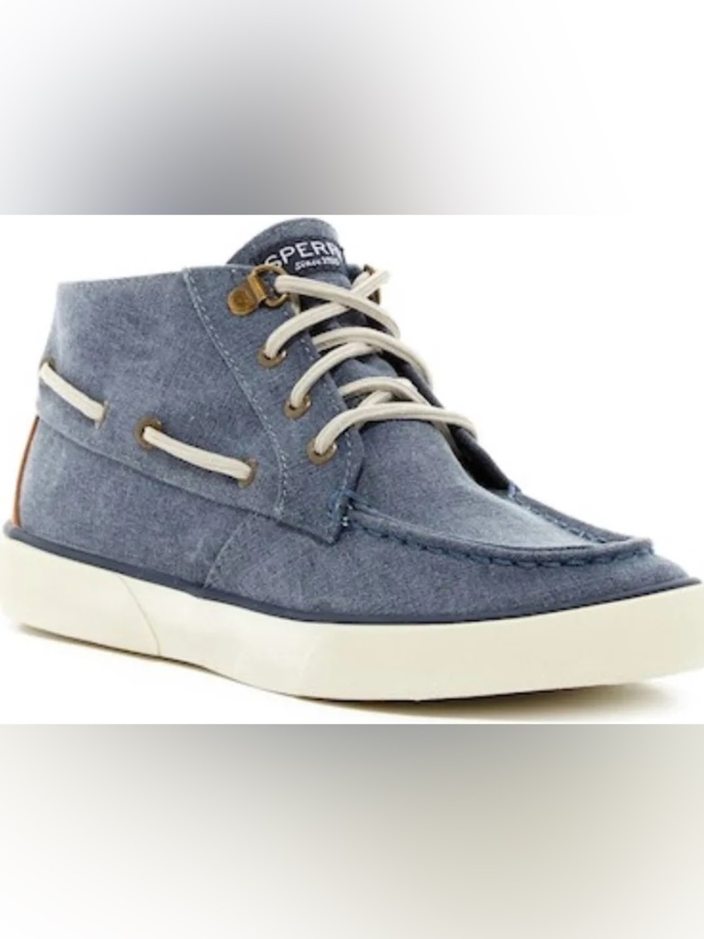 Sperry PIER CREST Denim Ankle Sneaker Boot Shoe Lace Up Size 9.5 NWOT